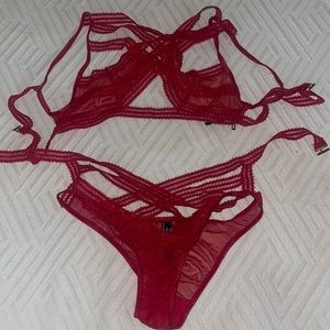 Sexy red lingerie set